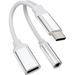 USB-C to 3.5mm Headphone Adapter Dongle(2 in 1)DAC Type C Charger Splitter for Samsung Galaxy S22 S21 S20 FE Ultra Note10 S9 S10 Google Pixel LG iPad Pro Aux Jack Cord Audio Charging Cable Accessories