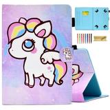 Dteck Universal 7 inch Tablet Case 7.0 inch Tablet Cute Cover Wallet Stand Flip Case for Samsung Galaxy Tab/Fire 7/HD 7/Oasis/Onn/Lenovo/Dragon Touch/MatrixPad/Android Tablet 7 Inch Colorful Pony