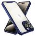 Decase Clear Phone Case for Apple iPhone 13 Pro Max Hard Acrylic Soft TPU Bumper Shockproof Transparent Cover with Camera Lens Protector Protector Anti-Yellowing Ultra Slim Case Cover Blue