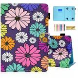 Dteck Universal 7 inch Tablet Case 7.0 inch Tablet Cute Cover Wallet Stand Flip Case for Samsung Galaxy Tab/Fire 7/HD 7/Oasis/Onn/Lenovo/Dragon Touch/MatrixPad/Android Tablet 7 Inch Colorful Daisy