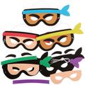 Ninja Mask Kits (Pack of 5) Art Craft Kits 5 assorted colours - Red, Blue, Yellow, Green & Purple