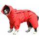 Hoopzi - Dog Raincoat with Detachable Hood, Dog Coat with Adjustable External Drawstring, Rain Jacket with Hood and Neck Hole, 20 (Red),20-25lbs,