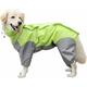 Hoopzi - Dog Raincoat with Detachable Hood, Dog Coat with Adjustable External Drawstring, Rain Jacket with Hood and Collar Hole, 18 ((Green),15-20