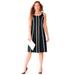 Plus Size Women's Fit & Flare Sleeveless Dress by Catherines in Black White (Size 2X)