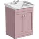 The Bath Co. Ascot pink floorstanding vanity unit and ceramic basin 600mm