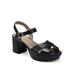 Women's Cosmos Dressy Sandal by Aerosoles in Black Leather (Size 8 1/2 M)