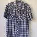 Urban Outfitters Shirts | Charles 1/2 Short Sleeve Button Down Western Shirt Plaid White Grey Black M Uo | Color: Gray/White | Size: M