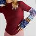 Free People Tops | Free People Gorgeous Cuff Top Wild Garnet Combo Red | Color: Red | Size: M