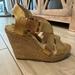 Michael Kors Shoes | Michael Kors Wedge Gold Heels Size 10 | Color: Gold/Tan | Size: 10