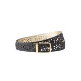 Women's Reversible Laser Cut Belt by Accessories For All in Black Gold (Size 22/24)