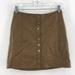 Free People Skirts | Free People Light Brown Faux Leather Full Snap Button Mini Skirt Womens Size 2 | Color: Brown | Size: 2