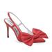 Kate Spade Shoes | Kate Spade Sheela Sling Pointed Toe Stiletto Heel Red Taffeta Bow New Size 6 | Color: Red | Size: 6
