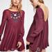 Free People Dresses | Free People Embroidered Mohave Moya Mini Dress Nwt Xs | Color: Purple/White | Size: Xs