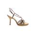 Nina Heels: Tan Solid Shoes - Women's Size 7 1/2 - Open Toe