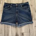 Levi's Shorts | Levi’s High Rise Denim Cuffed Hem Shorts Jean Cotton Stretch Casual Dark Size 31 | Color: Blue | Size: 31