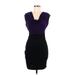 Soprano Casual Dress - Party Cowl Neck Short sleeves: Purple Print Dresses - Women's Size Medium