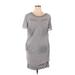 Elie Tahari Casual Dress - Mini Scoop Neck Short sleeves: Gray Print Dresses - Women's Size X-Large