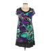 Scarlett Casual Dress - Shift Scoop Neck Short sleeves: Purple Color Block Dresses - Women's Size 8 Petite