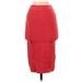 Bebe Casual Skirt: Red Grid Bottoms - Women's Size X-Small