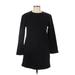 Zara Casual Dress - Mini Crew Neck Long sleeves: Black Print Dresses - Women's Size Small