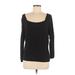 INC International Concepts Long Sleeve T-Shirt: Black Tops - Women's Size Medium Petite