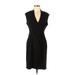 Calvin Klein Casual Dress - Sheath V Neck Sleeveless: Black Print Dresses - Women's Size 8