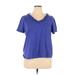 INC International Concepts Short Sleeve T-Shirt: Blue Tops - Women's Size 1X