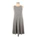 Old Navy Casual Dress - A-Line Crew Neck Sleeveless: Gray Marled Dresses - Women's Size Small