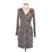 Envi V Neck 3/4 sleeves: Casual Dress - Sheath V Neck 3/4 sleeves: Brown Dresses - New - Women's Size Medium