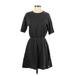 Old Navy Casual Dress - Mini Crew Neck Short sleeves: Black Print Dresses - Women's Size Small
