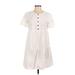 Madewell Casual Dress - Mini Crew Neck Short sleeves: White Print Dresses - Women's Size 2X-Small