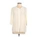 Banana Republic Long Sleeve Silk Top Ivory Keyhole Tops - Women's Size 12