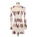 Zara Casual Dress - Sweater Dress: Ivory Print Dresses - Women's Size Small