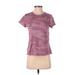 Athleta Active T-Shirt: Pink Camo Activewear - Women's Size X-Small Petite
