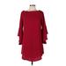 Charlie o. by Kinnucan's Casual Dress - Shift: Burgundy Print Dresses - Women's Size Large