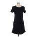 Calvin Klein Casual Dress - A-Line Crew Neck Short sleeves: Black Print Dresses - Women's Size Small