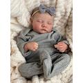 Anano Lifelike Reborn Baby Doll Full Body Silicone 19 Inch Realistic Reborn Waterproof Newborn Baby Boy Alive Real Life Looking Sleeping Infant Baby Washable All Vinyl Doll