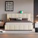 syan Standard Bed Upholstered/Linen in Brown | 43.7 H x 65.4 W x 83.3 D in | Wayfair First88290Sy