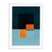 Corrigan Studio® Below the Deep by David Grey - Single Picture Frame Painting Metal in Black/Blue/Orange | 32 H x 24 W x 1.5 D in | Wayfair