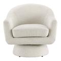 Swivel Chair - Astral Boucle Fabric Swivel Chair by Modway Polyester/Fabric in White/Black | 30.5 H x 31 W x 30.5 D in | Wayfair EEI-6359-IVO