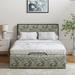 Winston Porter Neilius Upholstered Platform Bed w/ Washable Slipcover Polyester in Gray/Green/Blue | Queen | Wayfair