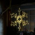 The Holiday Aisle® Large Snowflake Decoration w/ Blue & Motion LED Lights Plastic in White | 18 H x 15 W x 15 D in | Wayfair