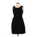 J.Crew Factory Store Casual Dress - Sheath Scoop Neck Sleeveless: Black Print Dresses - Women's Size 4 Petite