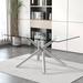 Wrought Studio™ Herbie Dining Table Glass/Metal in Gray | 29.53 H x 70.86 W x 39.37 D in | Wayfair 67EAF8E11CF645B9AB90F0A6FC9EC816
