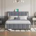 Ivy Bronx Kaysaan Queen Tufted Storage Standard Bed Wood & /Upholstered/Linen in Gray | 43.7 H x 65.4 W x 83.3 D in | Wayfair