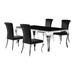 Rosdorf Park Kery 4 - Person Dining Set Wood/Upholstered/Metal in Black | 30 H x 41.9 W x 80.35 D in | Wayfair 9CA9D88660764AC3B4C6E92A2FB01200