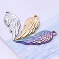 Mini breloques ailes d'ange en acier inoxydable pendentif plume pour bijoux collier à faire