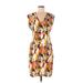 Maple by Some Odd Rubies Casual Dress - Sheath V Neck Short sleeves: Orange Floral Dresses - Women's Size 8