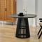 Schwarzer Küchen Tisch im Skandi Design 100 cm Durchmesser