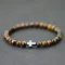 Bracciale croce da uomo minimalista Bracciale in pietra naturale occhi di tigre da 6 mm Regalo per lui Accessori da campeggio Bileklik Erkek Pulseira
